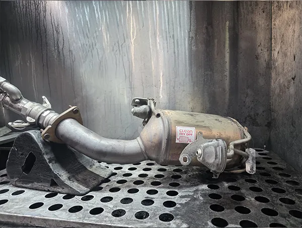 Porsche Cayenne DPF on the cleaning bay at Clean My DPF