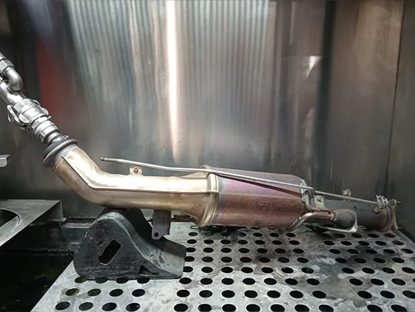 VW Amarok DPF on the cleaning bay at Clean My DPF